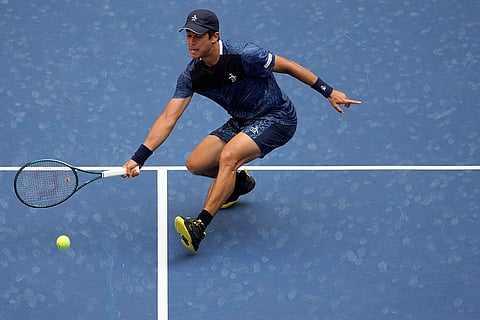 US Open 2024: Mackenzie McDonald returns a shot to Jannik Sinner during the first round of the U.S. Open